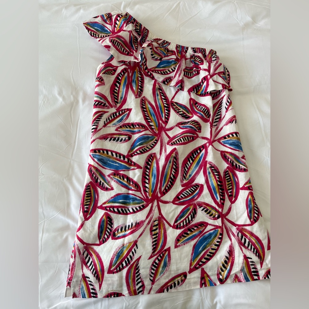 XS, one shoulder, J Crew summer dress.